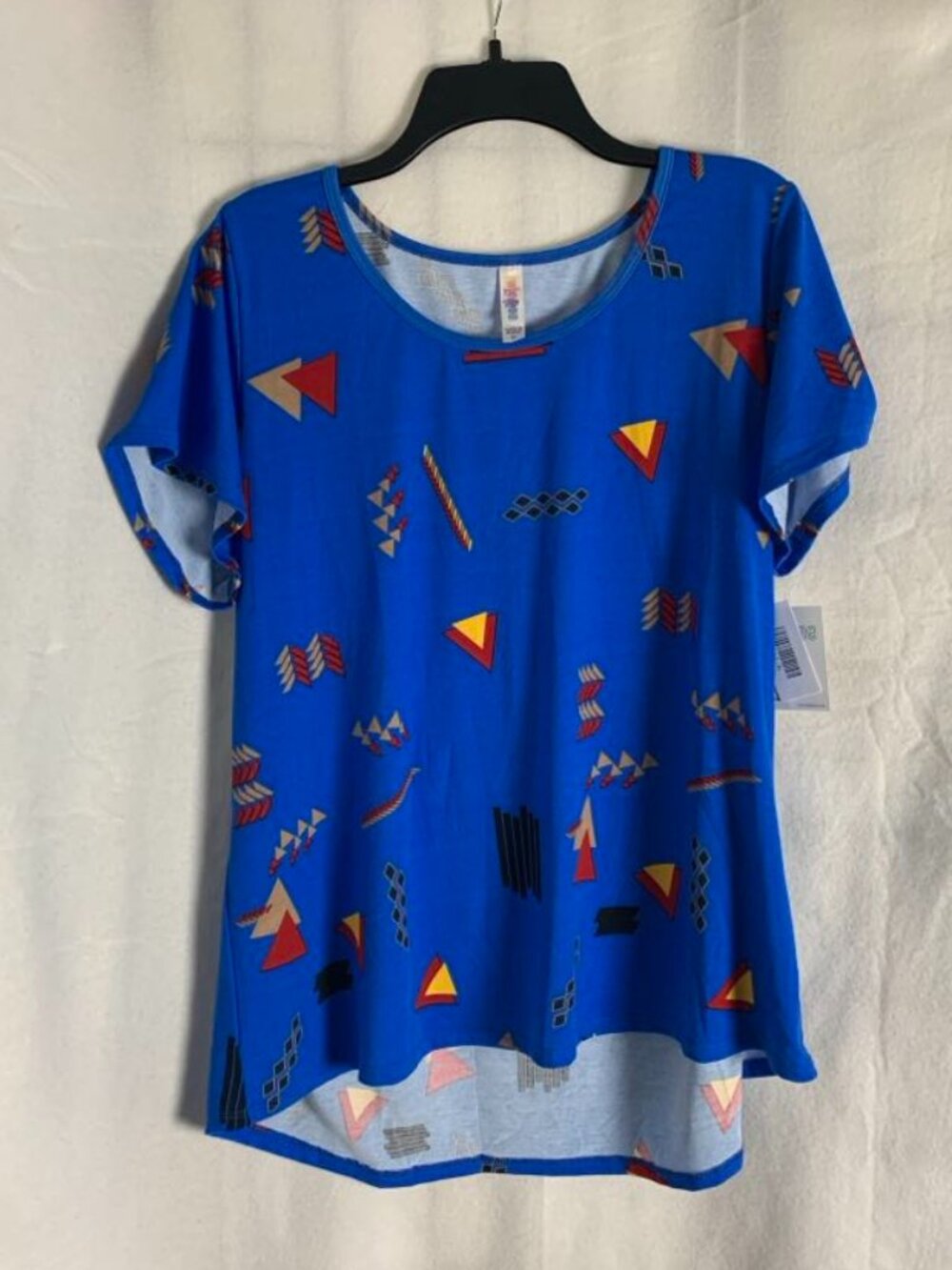 NWT LulaRoe Blue Geometric Print Top size XL